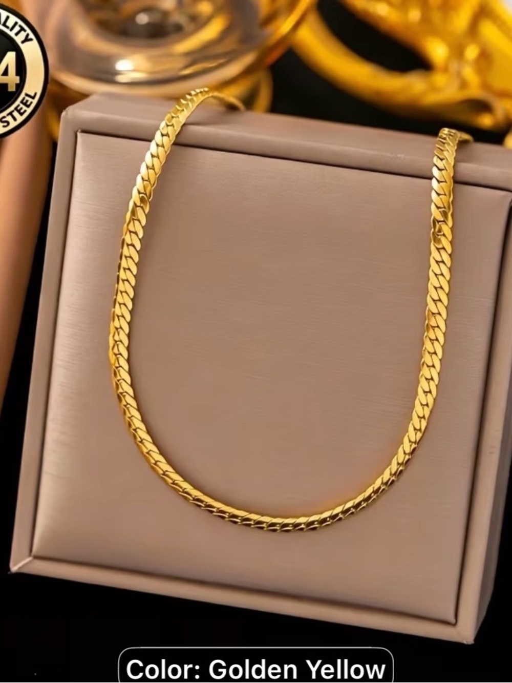 Gold-Tone Women's Chain Necklace - Golden Yellow